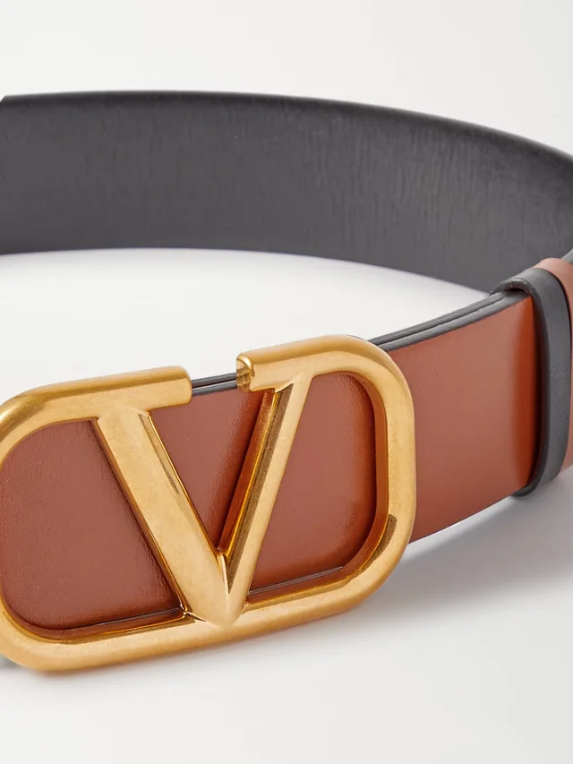 VALENTINO GARAVANI VLOGO reversible leather belt in brown 100% Calfskin leather, photo 3 of 4 from NET-A-PORTER (Canada)