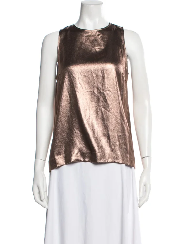 Brunello Cucinelli Crew Neck Sleeveless Top in white from The RealReal