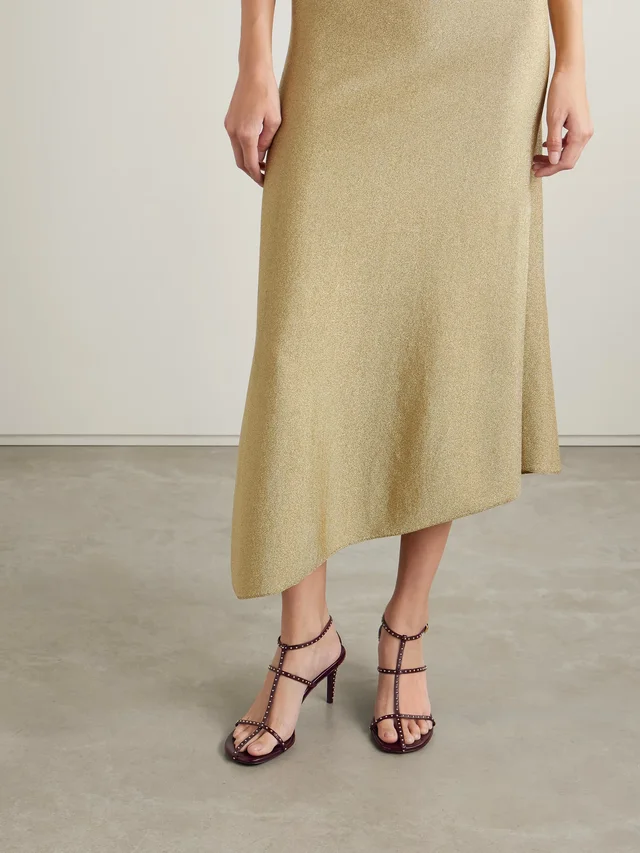 KHAITE Cage studded glossed-leather sandals in Red, photo 2 of 2 from NET-A-PORTER (Canada)
