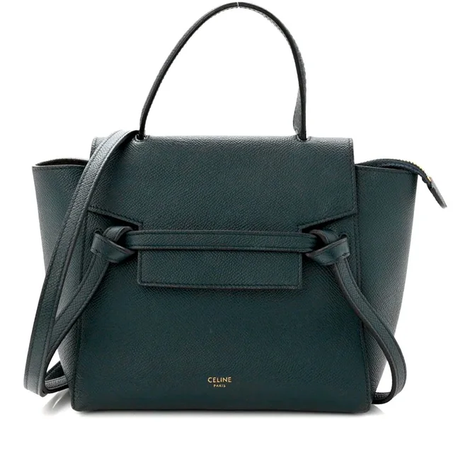 Celine Small Nano Purse in green Caviar leather from Poshmark