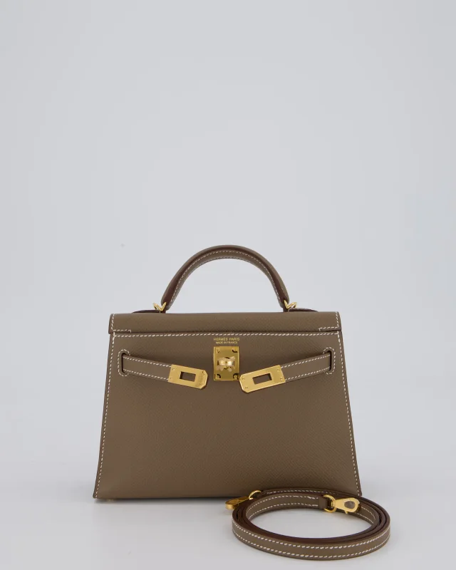HOT* Hermès Mini Kelly II 20 Bag in Taupe Epsom leather from Sellier, photo 3 of 24