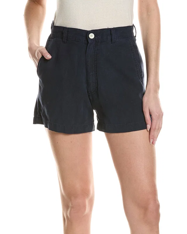 DL1961 Taylor Linen Bright Navy Linen Short, image 1 of 1 from Gilt