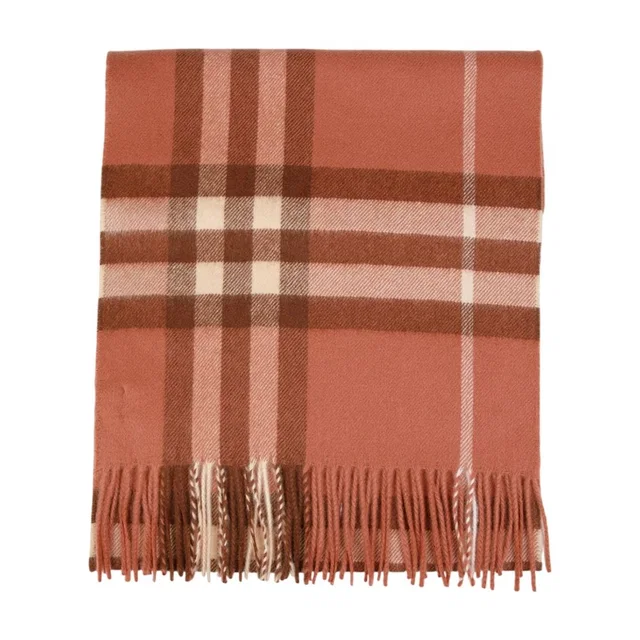 Burberry Cashmere Check Scarf — Brown Scarfs in Brown Cashmere from HEWI