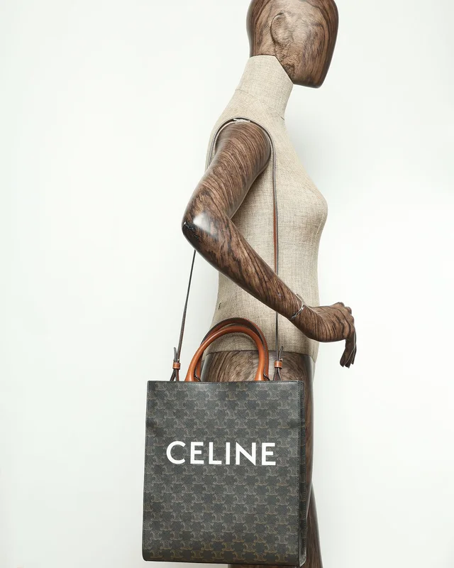 Celine Small Triomphe Vertical Cabas Tote Bag in Canvas from A Retro Tale, photo 9 of 9