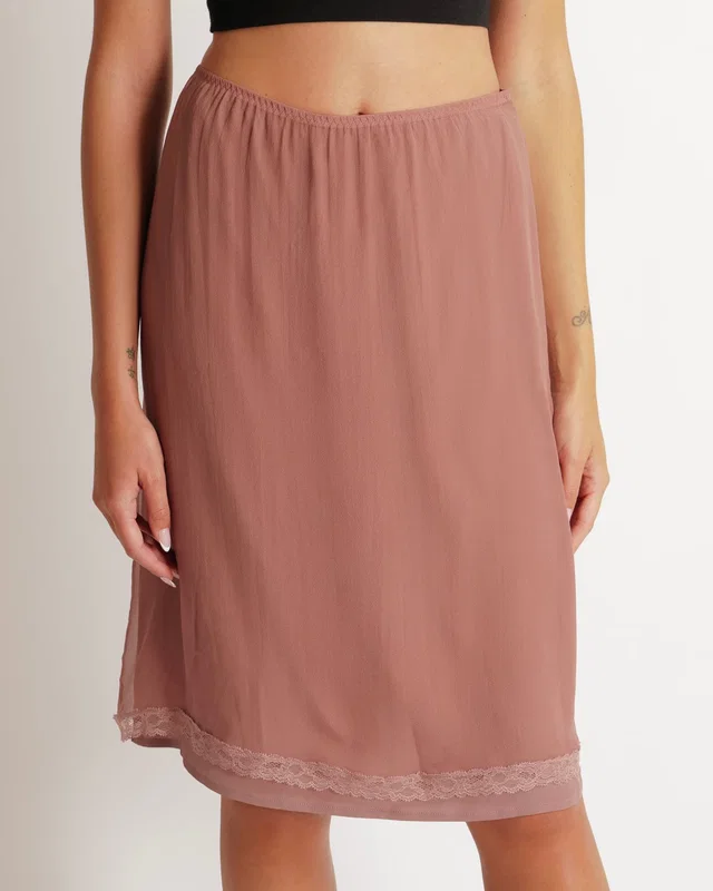 Gucci Pink Silk Skirt with Lace Trim Detailing Size XL (UK 14) in Pink Silk from Sellier