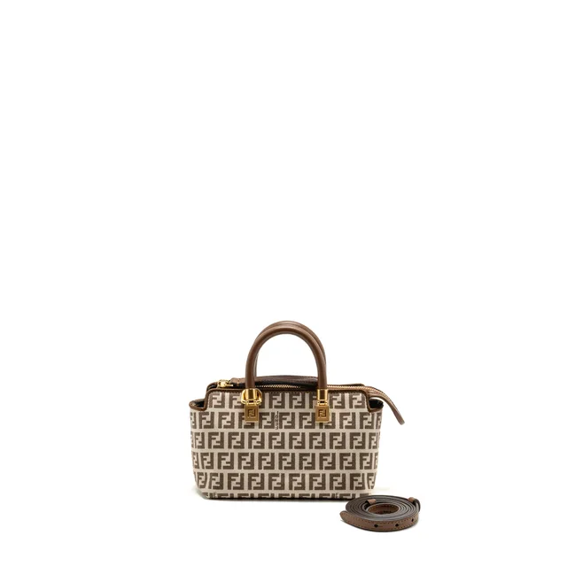 Fendi By the Way Mini Bag FF Canvas/Leather Brown/Cream GHW in Brown Canvas from EMIER