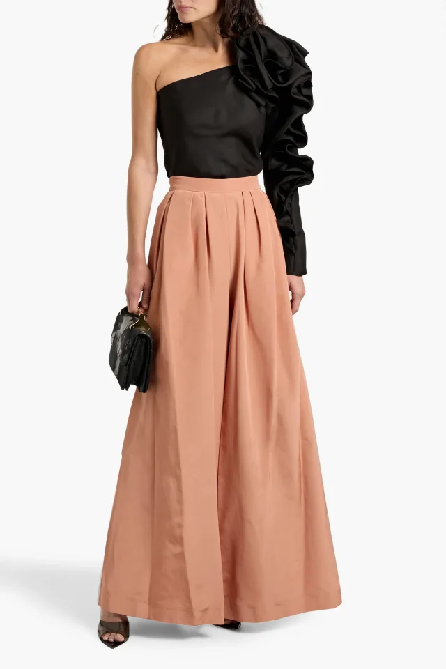 Carolina Herrera One-Sleeve Floral-Appliquéd Silk Top, photo 2 of 8 from THE OUTNET