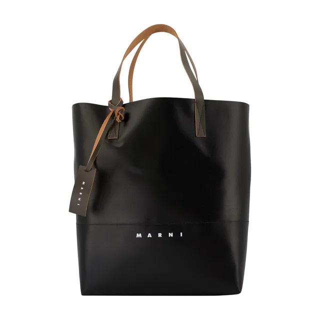 Marni Tribeca Tote Bag — Black Synthetic in Black Leather from HEWI