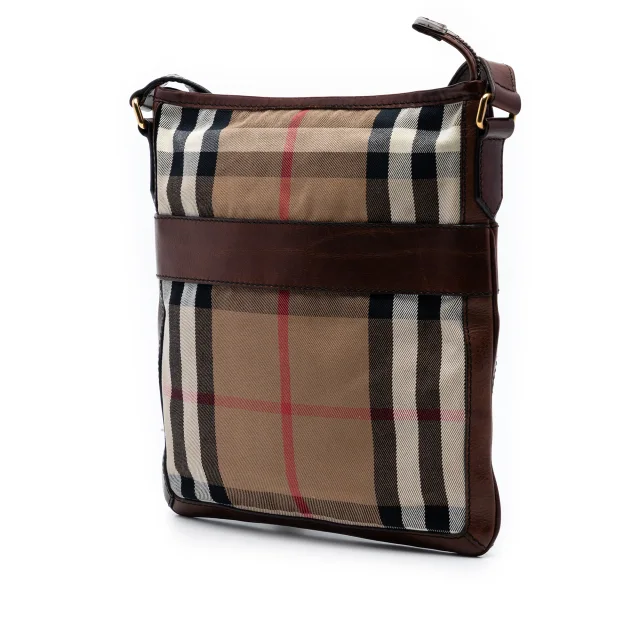 Beige Burberry Exploded Check Canvas Crossbody in Beige Canvas from Designer Revival, photo 2 of 6