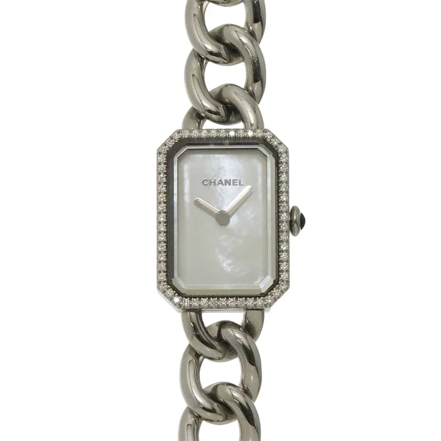Chanel Premiere Diamond Bezel Watch White Shell Quartz in White from The Reluxe