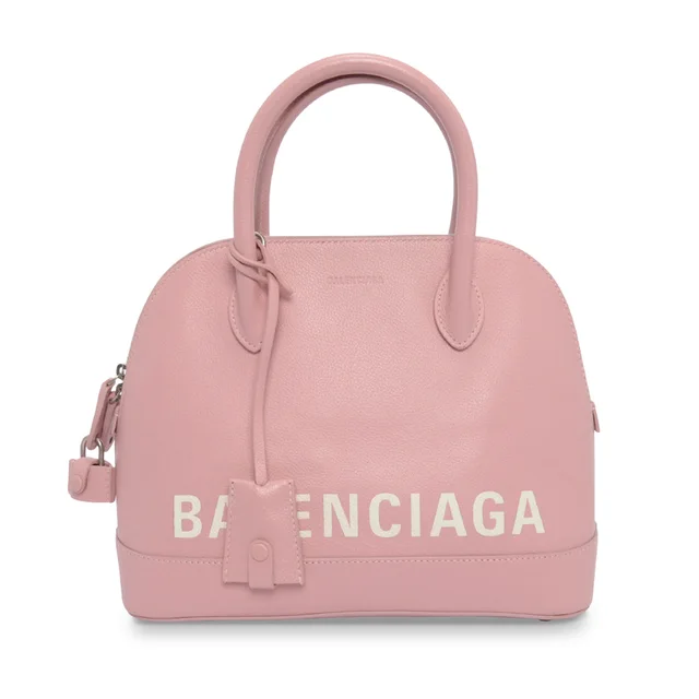Balenciaga Grained Calfskin Small Ville Bag in Pale Pink Caviar leather from Blue Spinach