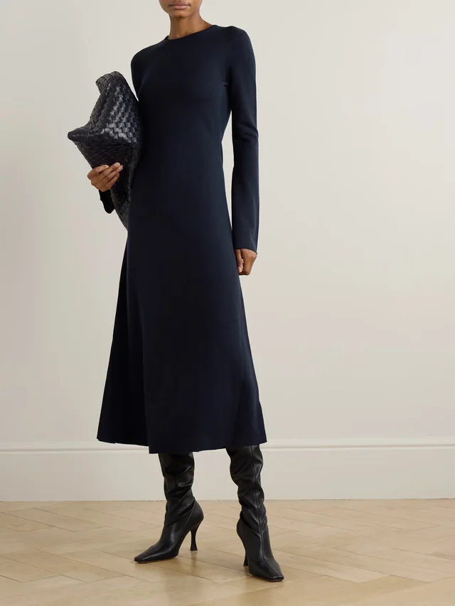 GABRIELA HEARST Rebus wool, silk and cashmere-blend midi dress in Blue, photo 2 of 2 from NET-A-PORTER (Canada)