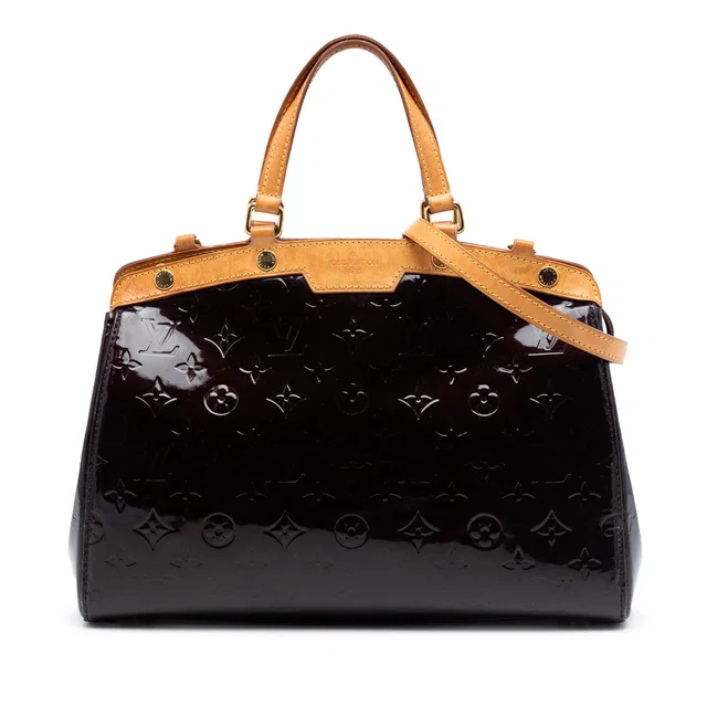 Purple Louis Vuitton Monogram Vernis Brea MM Satchel in Purple Leather from Designer Revival