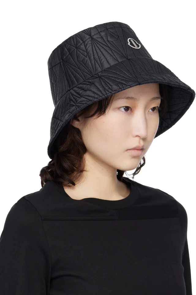 Moncler + Rick Owens Black Bucket Hat, photo 2 of 3 from SSENSE