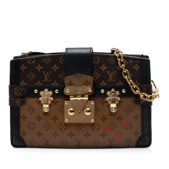 Brown Louis Vuitton Monogram Reverse Trunk Clutch Crossbody Bag in Brown Coated canvas from Designer Revival