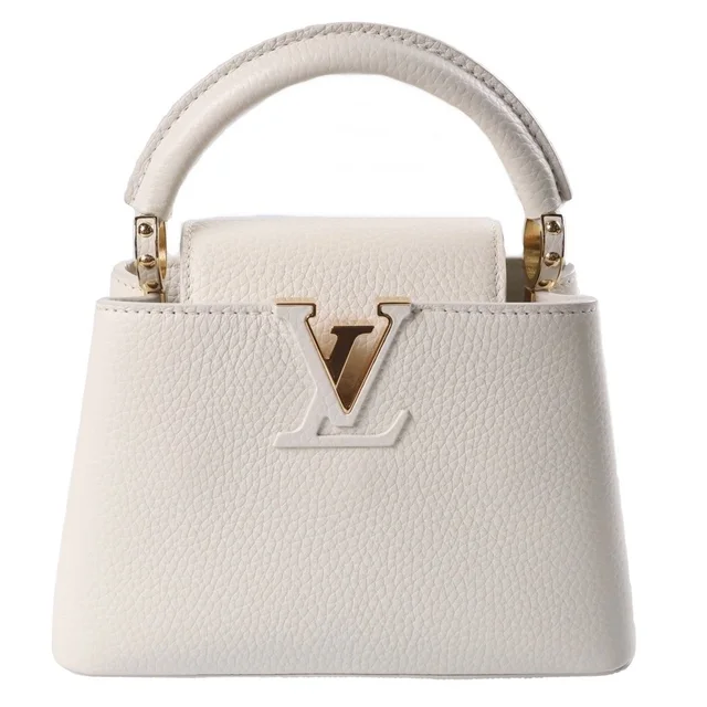 Louis Vuitton Capucines Mini 2-Way Shoulder Bag White Taurillon Leather in White Leather from The Reluxe