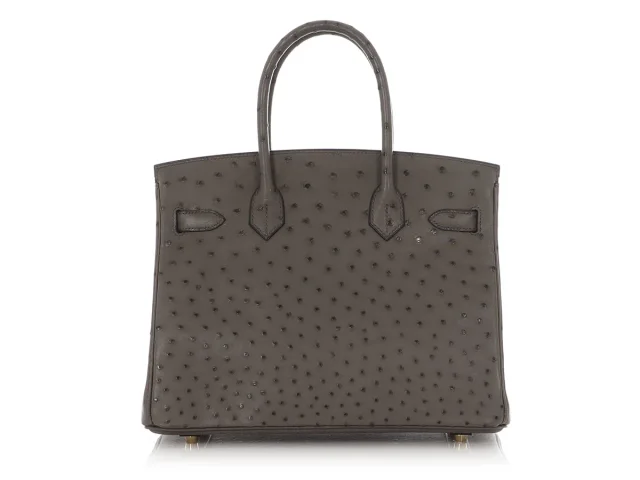 Hermès Graphite Ostrich Birkin 30 in Grey Ostrich from Ann's Fabulous Finds, photo 1 of 1