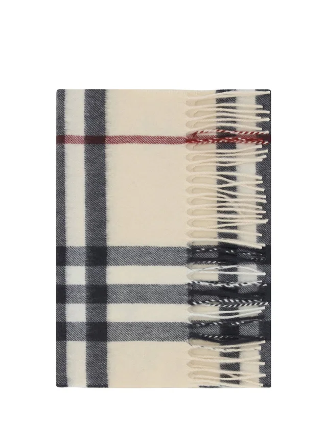 Burberry Cashmere Archivio Check Scarf — Beige Scarfs in Beige Cashmere from HEWI