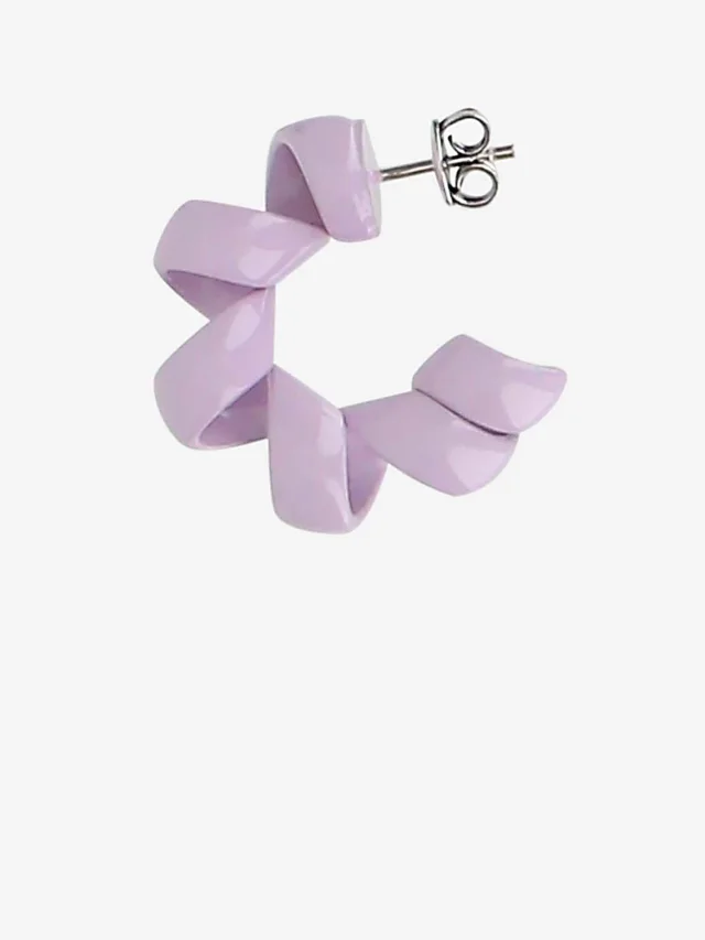 Bottega Veneta Enamelled Sterling Silver Coiled Earrings — Silver/glass in Silver from HEWI, photo 2 of 2