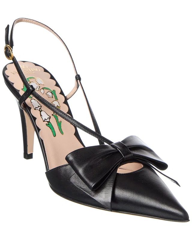 Valentino Bowow 85 Leather Slingback Pump, image 1 of 1 from Gilt