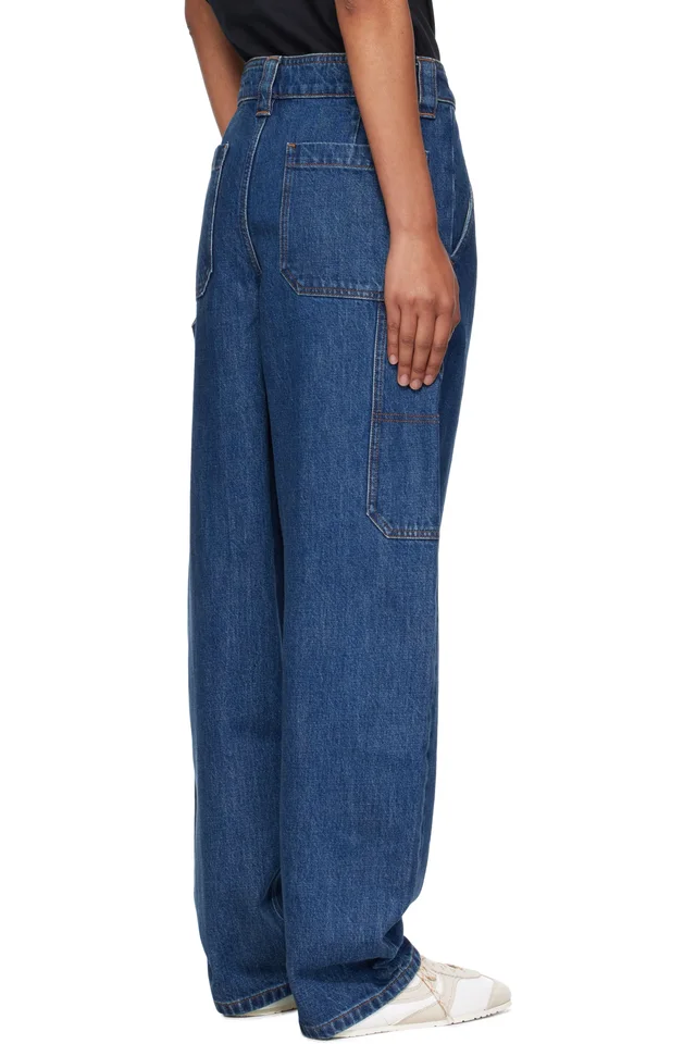 A.P.C. Navy Fergus Jeans, photo 3 of 4 from SSENSE