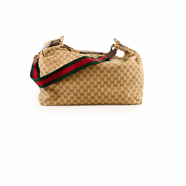 Gucci Large Brera Crossbody Bag Sand/Brown in Brown Canvas from The Purse Affair