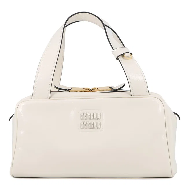 Miu Miu Bowling Handbag White5BB182_2IEO_F0009_V_MOO Leather in Leather from GALLERY RARE