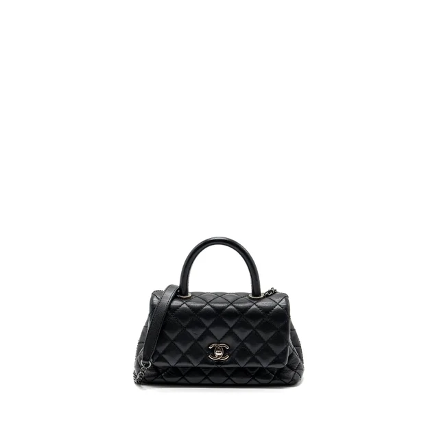 Chanel Small Coco Handle Caviar Black Ruthenium Hardware in Black Caviar leather from EMIER