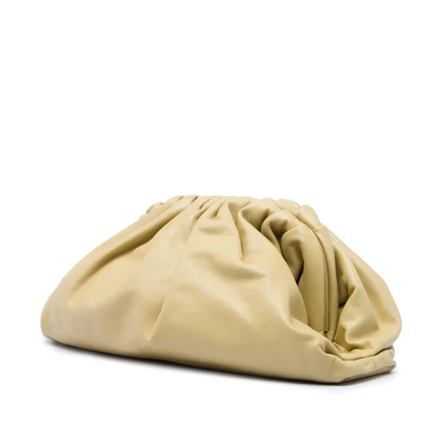 Bottega Veneta Lambskin The Pouch Clutch Bag in Beige Lambskin from Designer Revival, photo 2 of 6