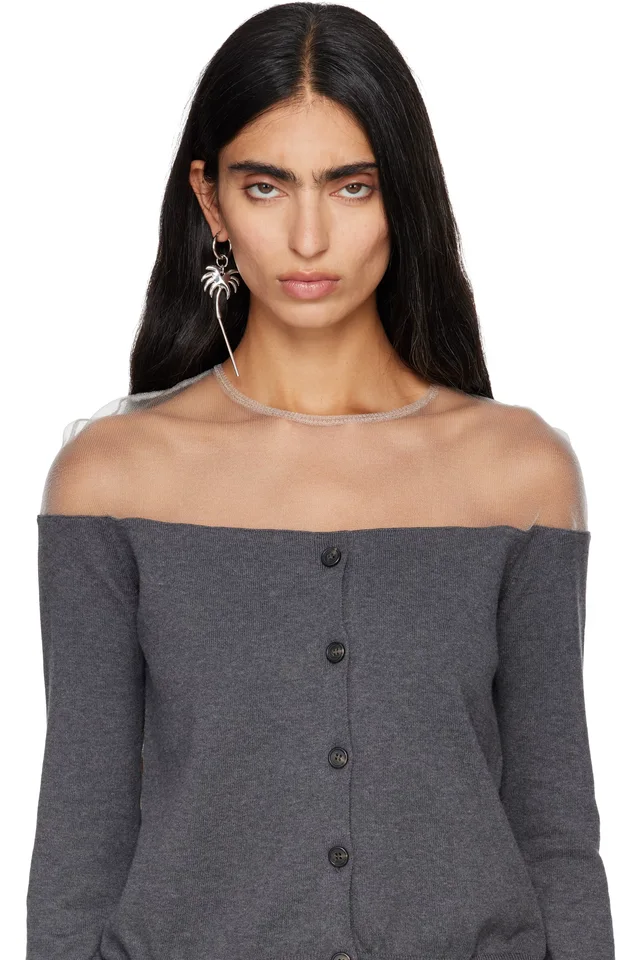 MM6 Maison Margiela Palm Single Earring, photo 3 of 3 from SSENSE