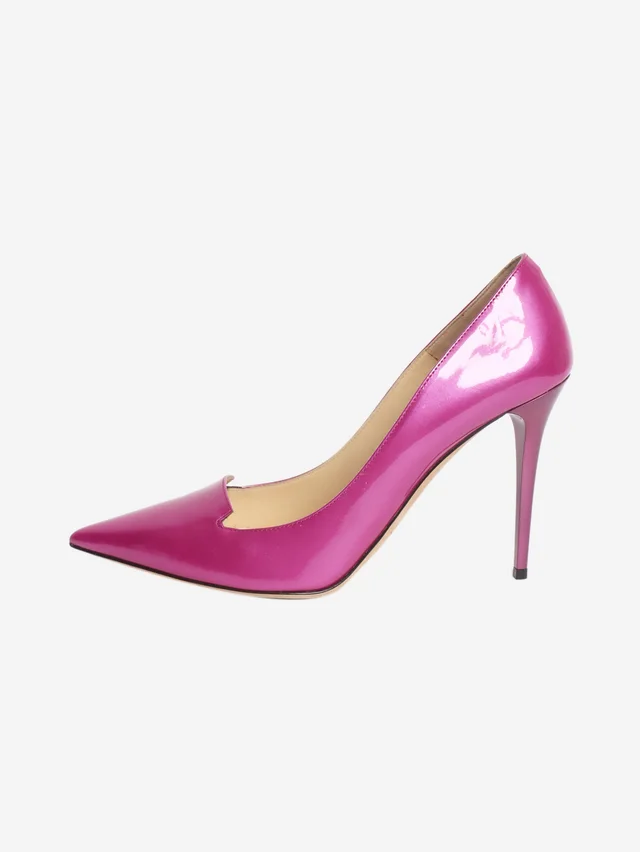 Jimmy Choo Fuchsia patent pointed-toe pumps - size EU 39.5 in Pink Patent leather from Sign of the Times