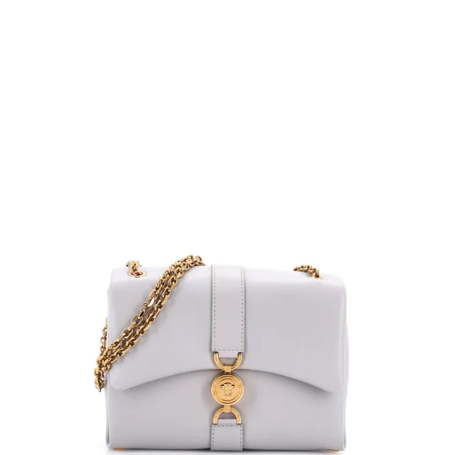 Versace Kleio Shoulder Bag Leather Small in gray Leather from Rebag