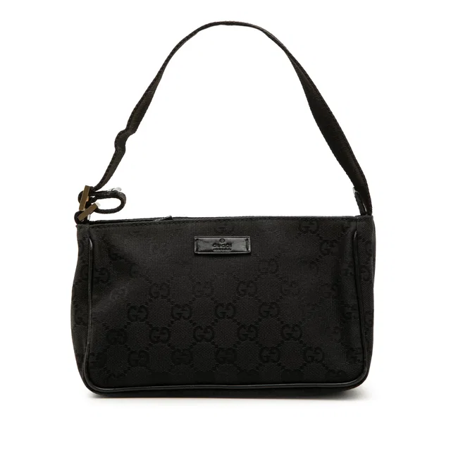 Black Gucci GG Canvas Handbag in Black Canvas from Designer Revival