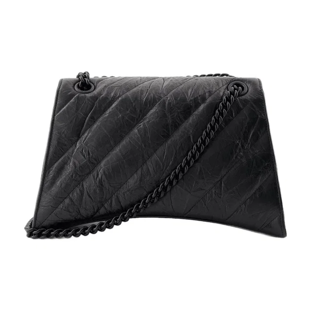 Balenciaga Crush Chain Shoulder Bag — Black Calfskin in Black Calfskin from HEWI