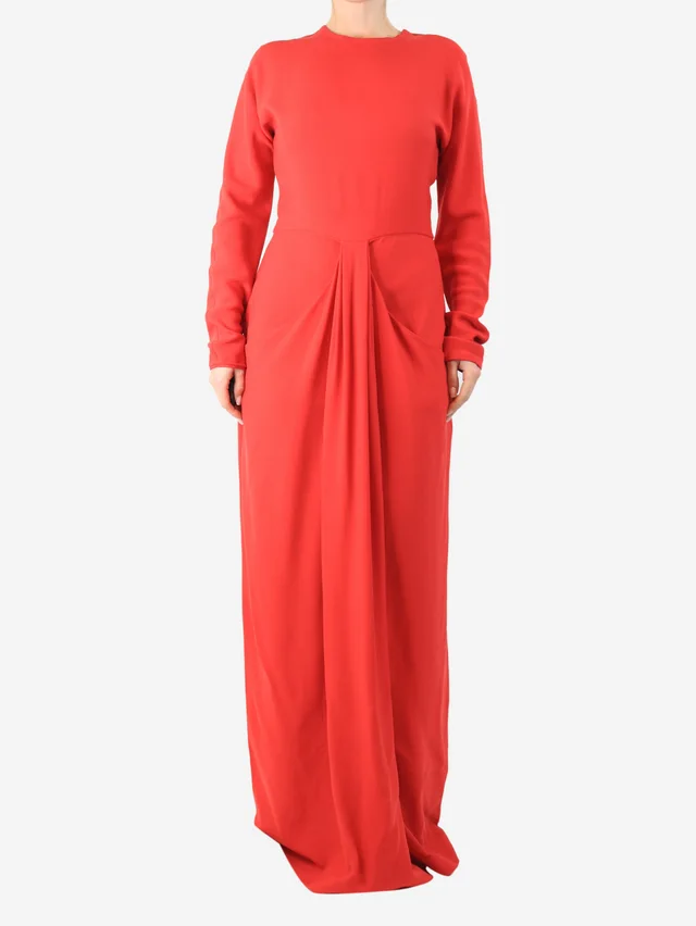 The Row Red draped long dress - size UK 10 in Red from Sign of the Times