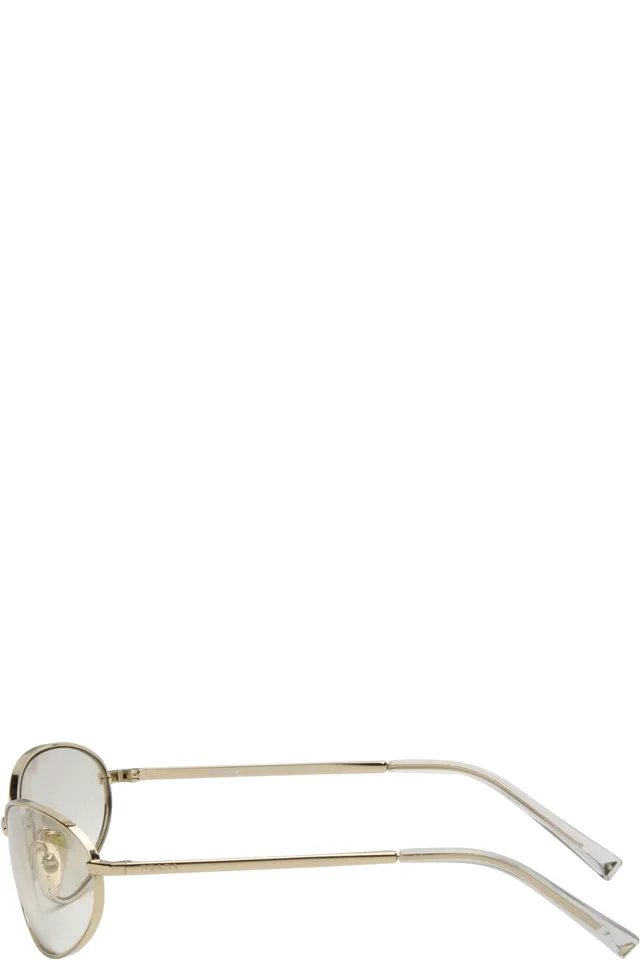 Prada Eyewear Gold Metal Oval Sunglasses, photo 3 of 4 from SSENSE