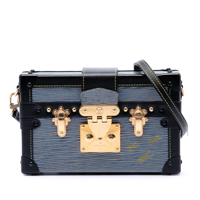 Blue Louis Vuitton Epi Denim Petite Malle Crossbody Bag in Blue Denim from Designer Revival
