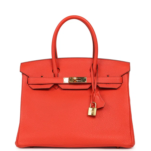 Hermès Birkin 30 Capucine Togo Gold Hardware in Togo leather from Madison Avenue Couture