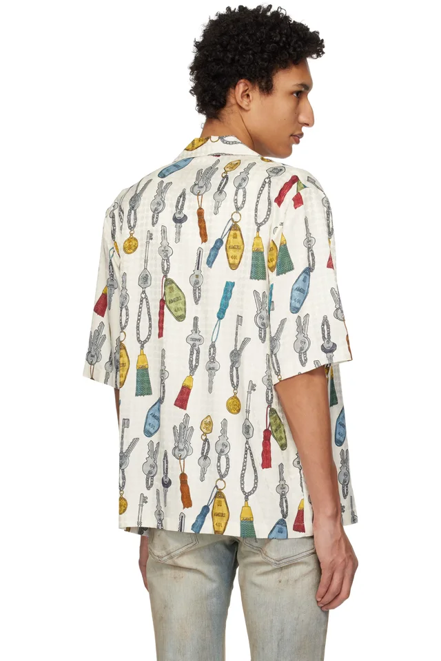 AMIRI Off-White Keys Camp Shirt, photo 3 of 4 from SSENSE