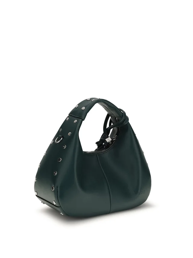 GANNI Studded Recycled Leather Hobo Bag — Green in Green Leather from HEWI, photo 2 of 2