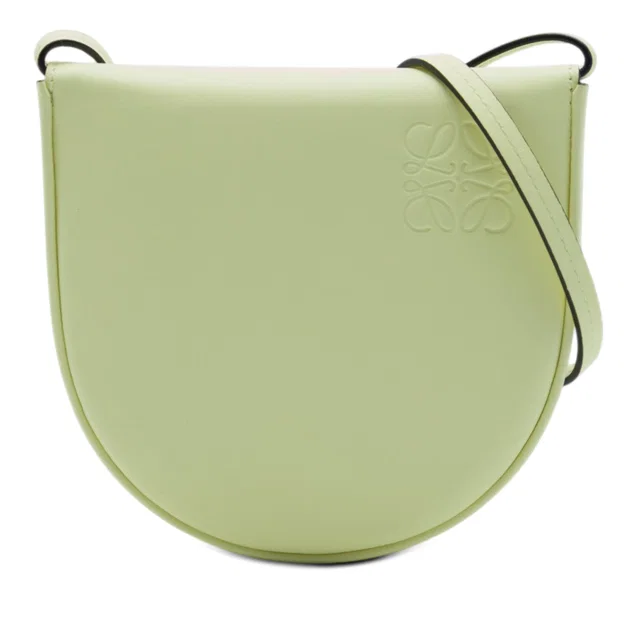 Green LOEWE Small Leather Heel Pouch Crossbody Bag in Green Leather from Designer Revival