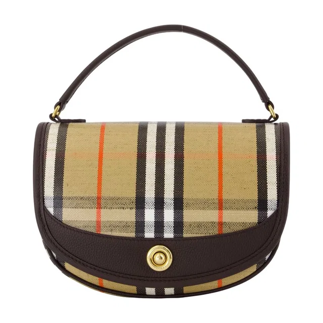 Burberry Plaid Canvas Top Handle Bag — Beige Cotton in Beige Canvas from HEWI