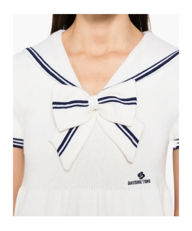 SHUSHU TONG bow-detail sailor-collar mini dress, photo 3 of 3 from SENSER