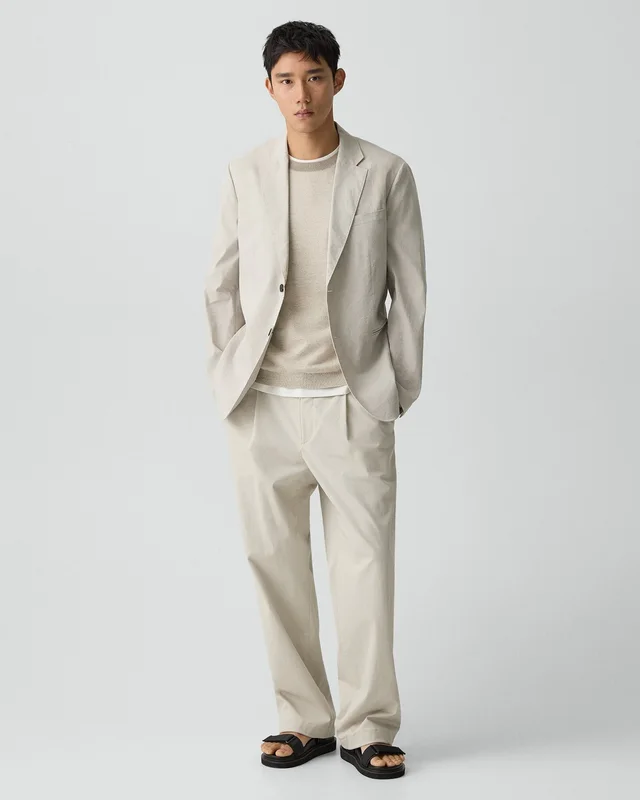 Theory Standard Blazer in Good Linen in SILVER CLOUD 62% Linen, 36% Viscose, 2% Elastane, photo 5 of 14 from Theory