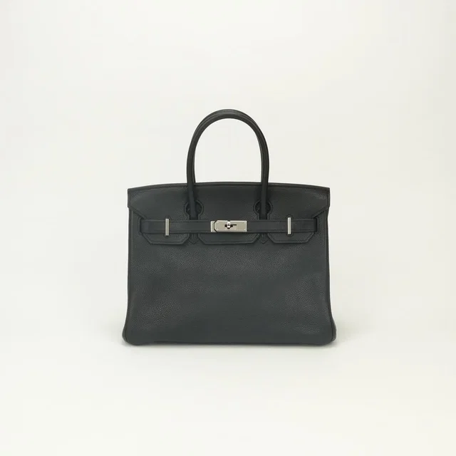 Hermès Birkin 30 Tote Bag Togo Noir Black Silver in Black Togo leather from The Reluxe