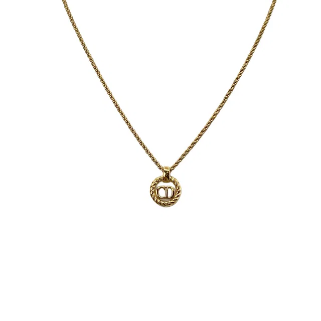 Dior Necklace CD Logo Round Gold Accessory in Gold from Luxury Promise