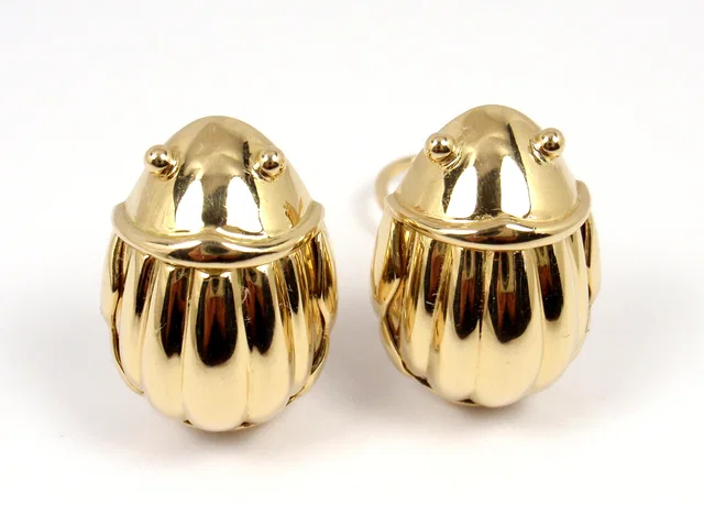 Tiffany & Co. 18K Yellow Gold Scarab Clip On Stud Earrings | | Buy at in Yellow from Truefacet