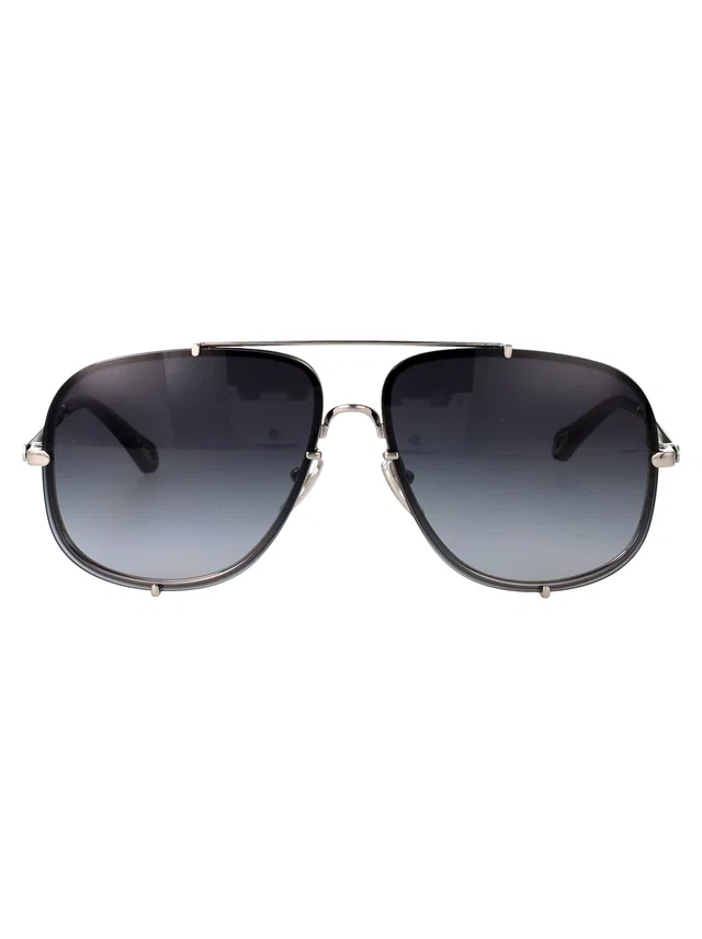 Chloé Ch0348s Gradient Lens Aviator Sunglasses — Silver Metal in Silver from HEWI