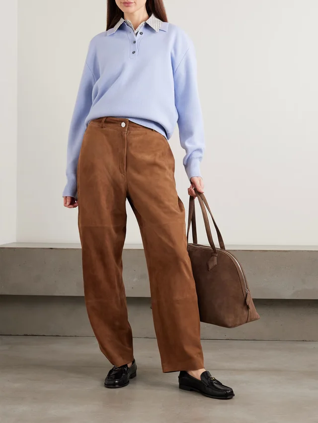 RÓHE Paneled suede wide-leg pants in Brown, photo 2 of 2 from NET-A-PORTER (Canada)