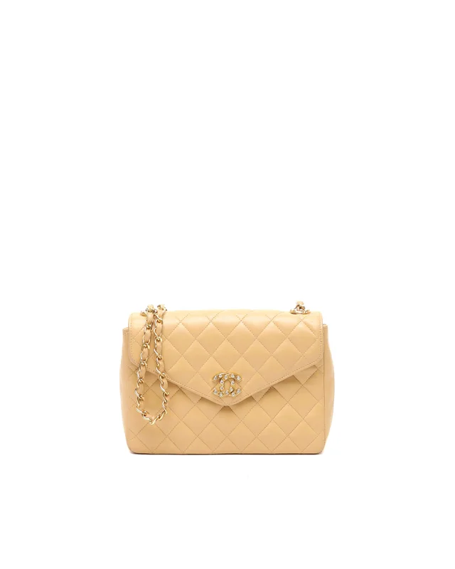 Chanel CC Small Crystal Push Lock Flap Bag in Lambskin from A Retro Tale